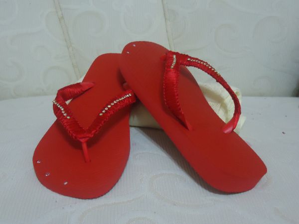 Havaianas Vermelho com Dourado